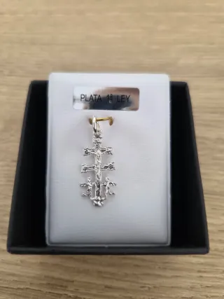 Colgante Cruz Caravaca Plata 1ª Ley 925