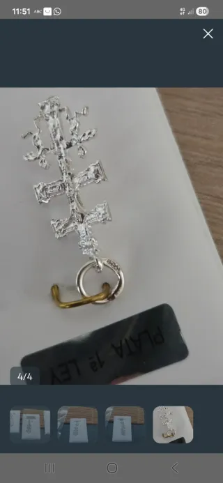 Colgante Cruz Caravaca Plata 1ª Ley 925