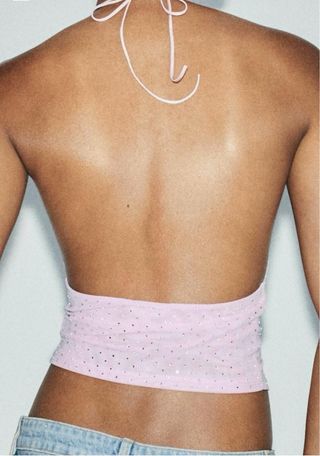 Top Joya Zara Rosa y Plateado