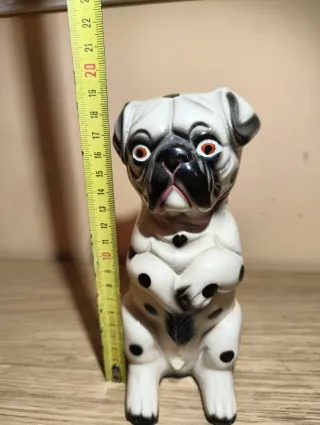 Porta monete vintage in ceramica a forma di cane