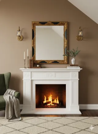 Espejo antiguo marco dorado y negro