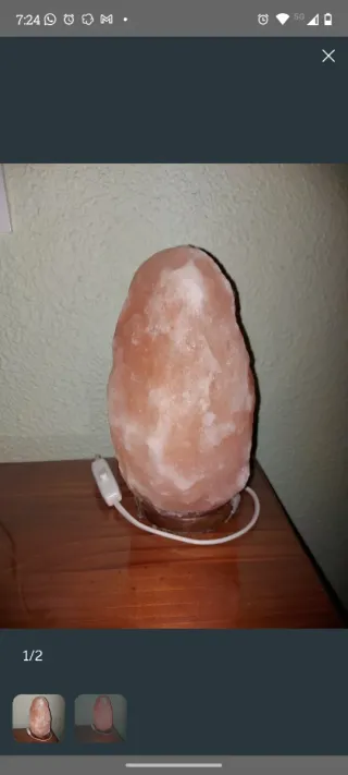 Lámpara de sal rosa natural