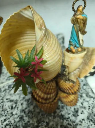 Lámpara Marina con Figura Virgen,vintage