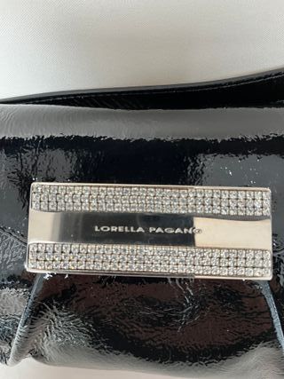 Borsetta Lorella Pagano pelle nera con strass