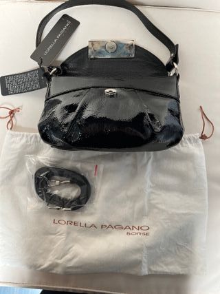 Borsetta Lorella Pagano pelle nera con strass