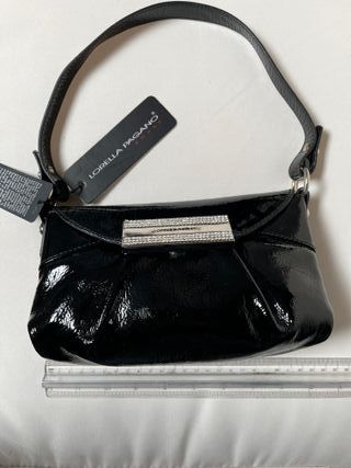 Borsetta Lorella Pagano pelle nera con strass