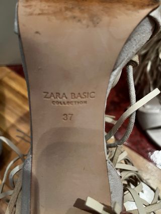 Sandalias Zara Beige Ante Flecos