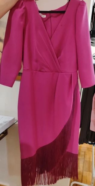 Vestido buganvilla invitada flecos