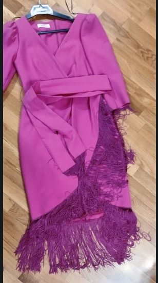 Vestido buganvilla invitada flecos