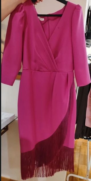 Vestido buganvilla invitada flecos