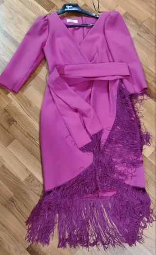 Vestido buganvilla invitada flecos