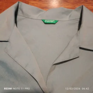 Camisa Benetton Gris Talla M