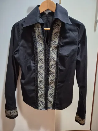 Camicia NARA nera con inserti