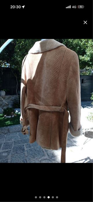 Chaqueta Piel Vuelta Mouton Talla S/M marrón claro