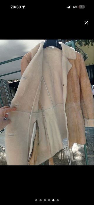 Chaqueta Piel Vuelta Mouton Talla S/M marrón claro