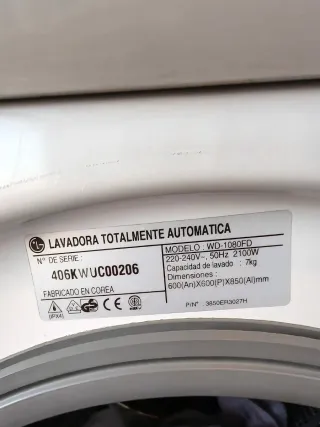 Lavadora LG Intellowasher 7kg