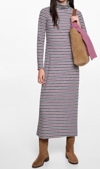 Vestido largo de rayas Mango