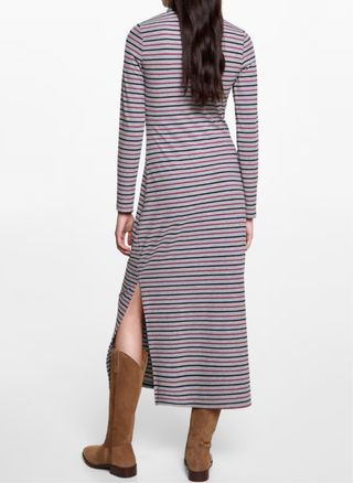 Vestido largo de rayas Mango