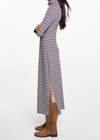 Vestido largo de rayas Mango