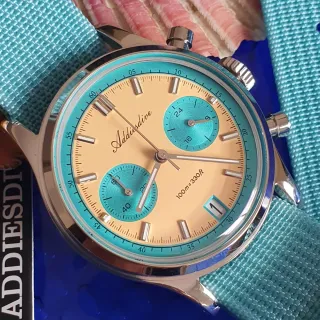 Reloj Addie crono vintage, Seiko VK64, acero, nato