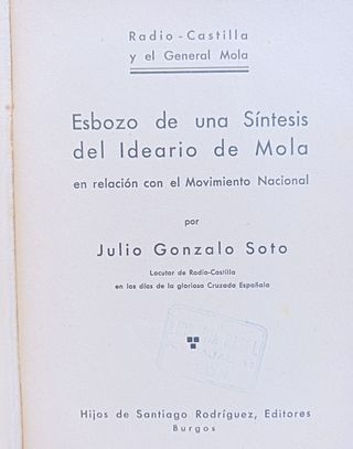 ESBOZO SÍNTESIS IDEARIO DE MOLA  1937