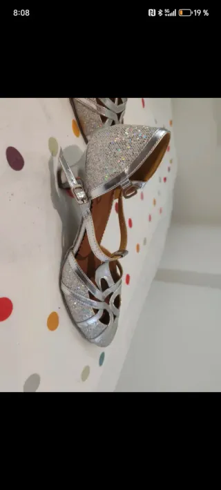 Sandalias de baile plateadas