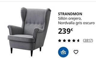 Butaca Ikea Gris Tela