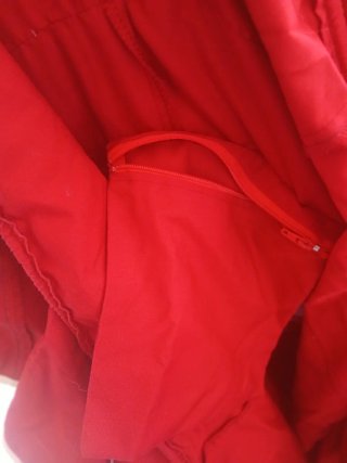 Traje de Flamenca Rojo granate  y Blanco