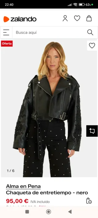 Cazadora Biker Alma en Pena Talla M