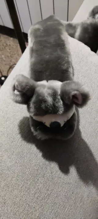 Bufanda peluche gris y blanco