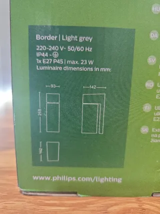 Aplique exterior Philips gris