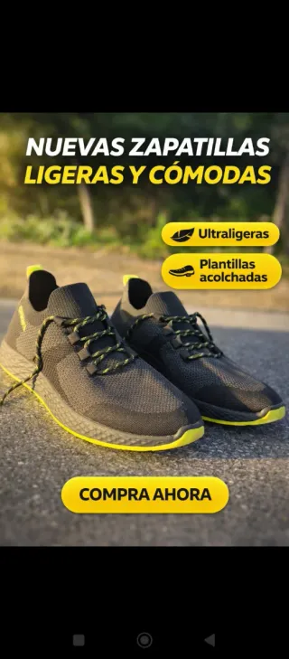 Zapatillas deportivas negras y amarillas talla 42
