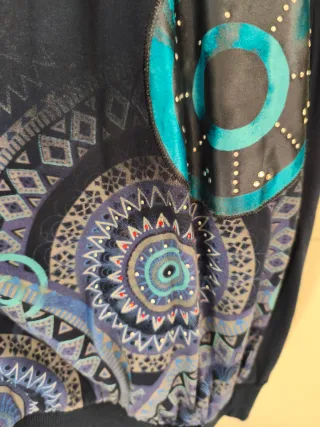 Vestido Desigual azul con pedrería