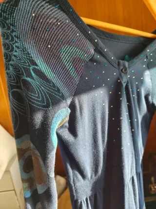 Vestido Desigual azul con pedrería