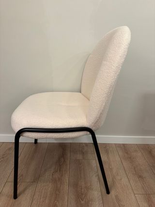 Sillas Bouclé Comedor - Blanco/Marfil