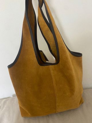 Bolso de hombro de piel