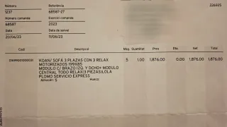 Sofá 3 plazas con motor en los 3 asientos