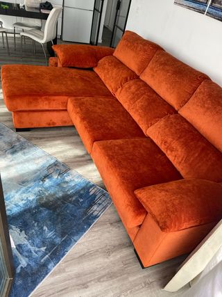 Sofá Cama Chaise Longue Naranja