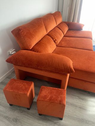 Sofá Cama Chaise Longue Naranja