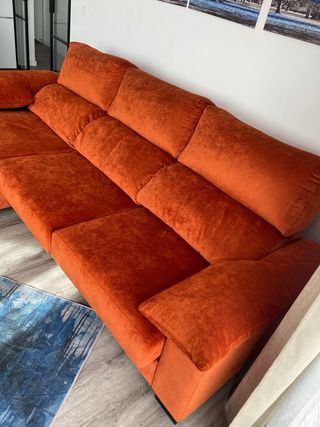Sofá Cama Chaise Longue Naranja
