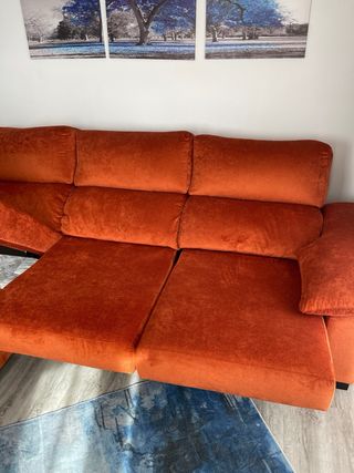 Sofá Cama Chaise Longue Naranja