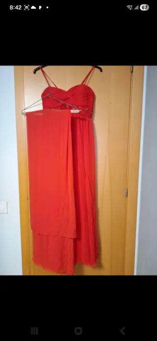 Vestido fiesta ceremonia rojo