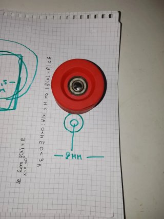Serie di 8 Ruote per pattini rosse con cuscinetti