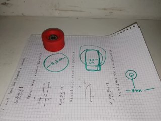 Serie di 8 Ruote per pattini rosse con cuscinetti