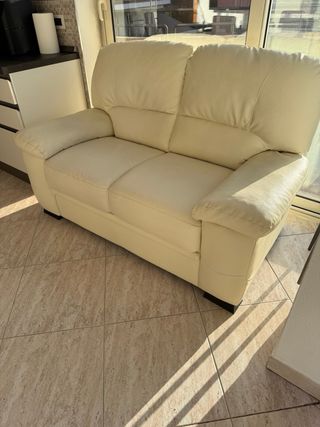 Divano 2 posti similpelle crema
