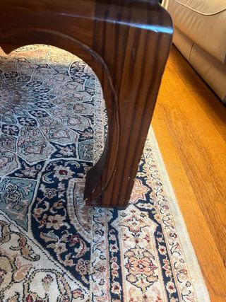 Mesa de centro madera maciza y cristal