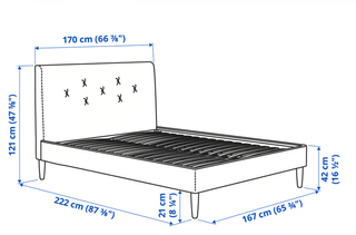 Estructura Cama IKEA IDANAS Rosa