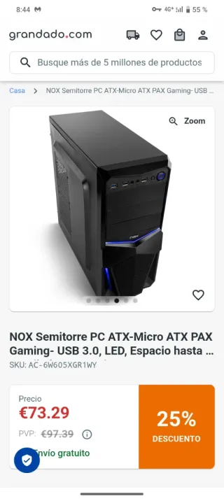 Solo torre SIN tarjeta grafica y SIN windows