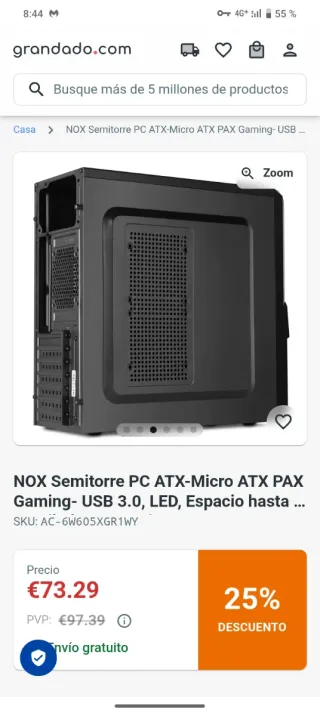 Solo torre SIN tarjeta grafica y SIN windows