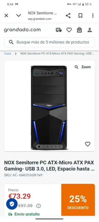 Solo torre SIN tarjeta grafica y SIN windows